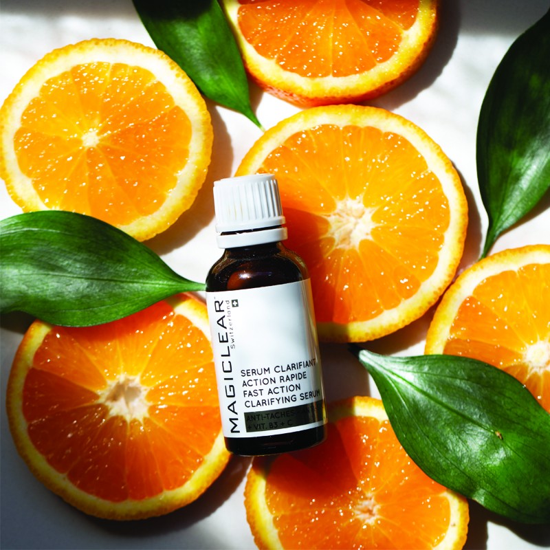 Sérum Magiclear Suisse clarifiant action rapide, soin visage anti-taches, teint uniforme et lumineux, Riviera Cosmedics France